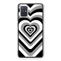 Thumbnail for Samsung A51 Black Hearts θήκη από τη Smartfits με σχέδιο στο πίσω μέρος και μαύρο περίβλημα | Smartphone case with colorful back and black bezels by Smartfits