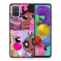 Thumbnail for Θήκη Αγίου Βαλεντίνου Samsung A51 Bubble Girls από τη Smartfits με σχέδιο στο πίσω μέρος και μαύρο περίβλημα | Samsung A51 Bubble Girls case with colorful back and black bezels