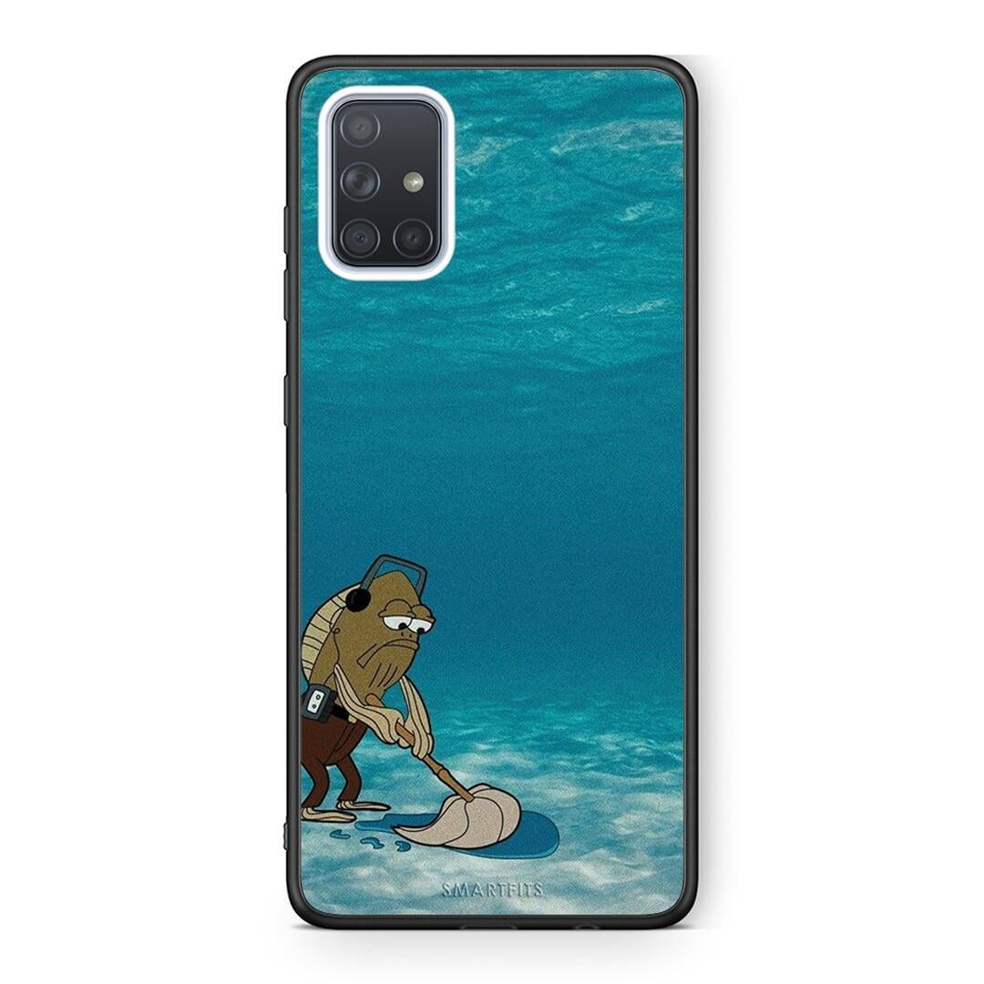 Samsung A71 Clean The Ocean Θήκη από τη Smartfits με σχέδιο στο πίσω μέρος και μαύρο περίβλημα | Smartphone case with colorful back and black bezels by Smartfits
