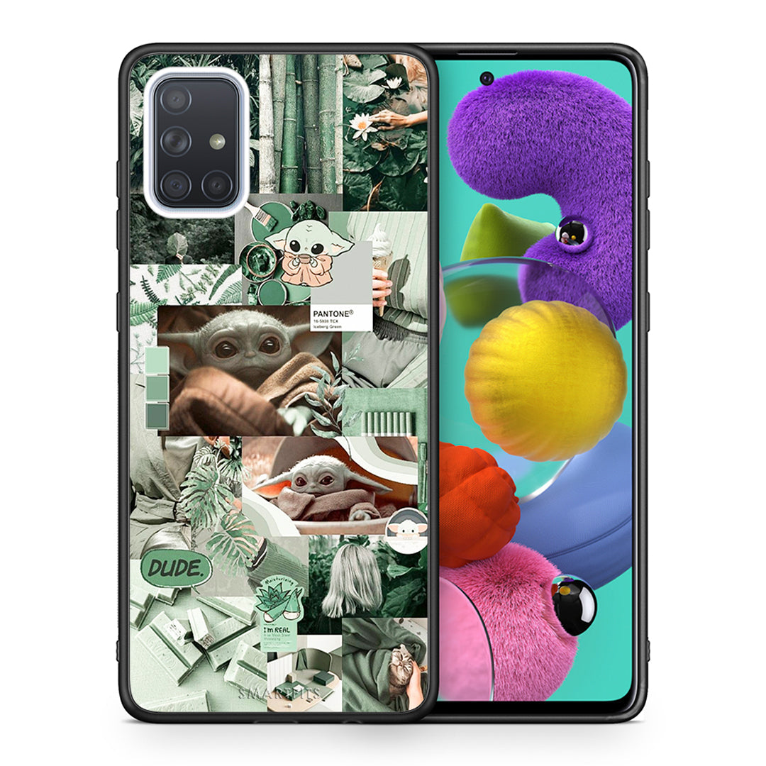 Θήκη Αγίου Βαλεντίνου Samsung A51 Collage Dude από τη Smartfits με σχέδιο στο πίσω μέρος και μαύρο περίβλημα | Samsung A51 Collage Dude case with colorful back and black bezels