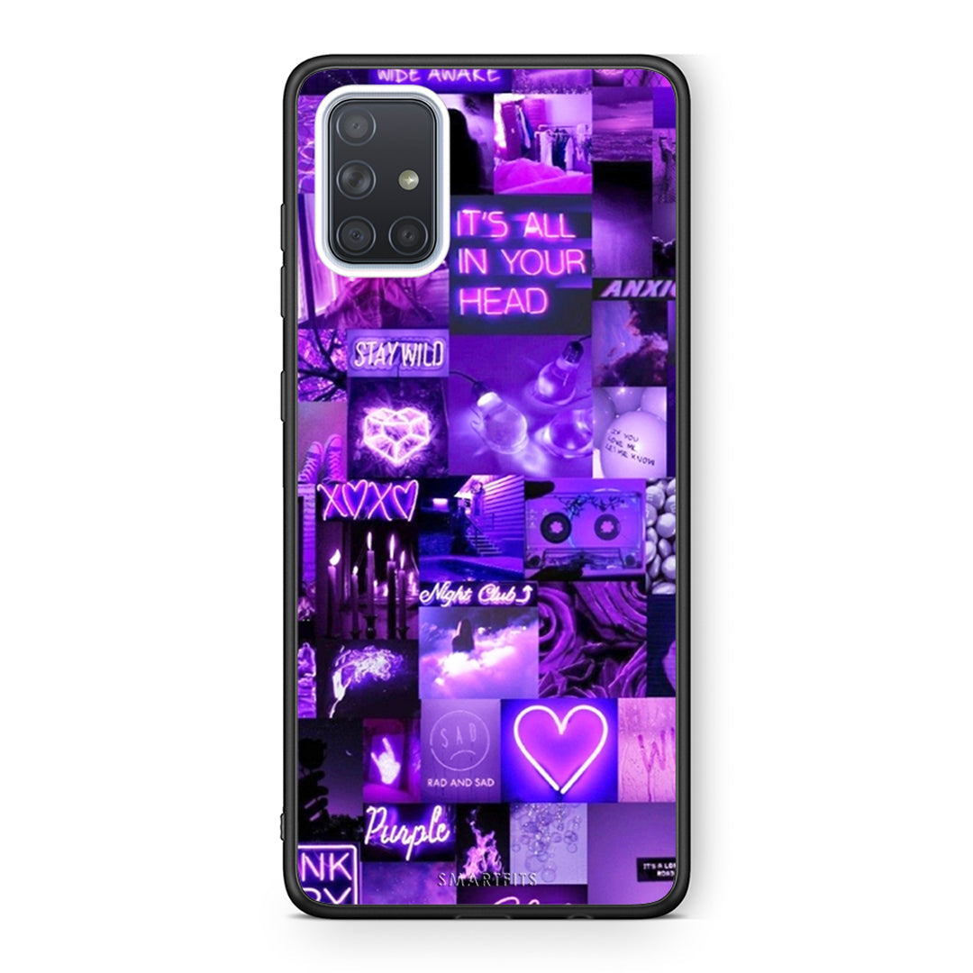 Samsung A51 Collage Stay Wild Θήκη Αγίου Βαλεντίνου από τη Smartfits με σχέδιο στο πίσω μέρος και μαύρο περίβλημα | Smartphone case with colorful back and black bezels by Smartfits