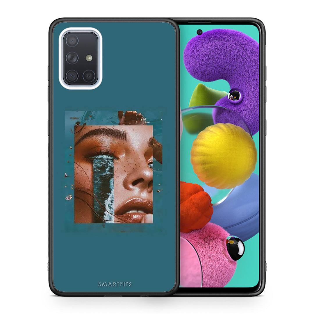 Θήκη Samsung A51 Cry An Ocean από τη Smartfits με σχέδιο στο πίσω μέρος και μαύρο περίβλημα | Samsung A51 Cry An Ocean case with colorful back and black bezels