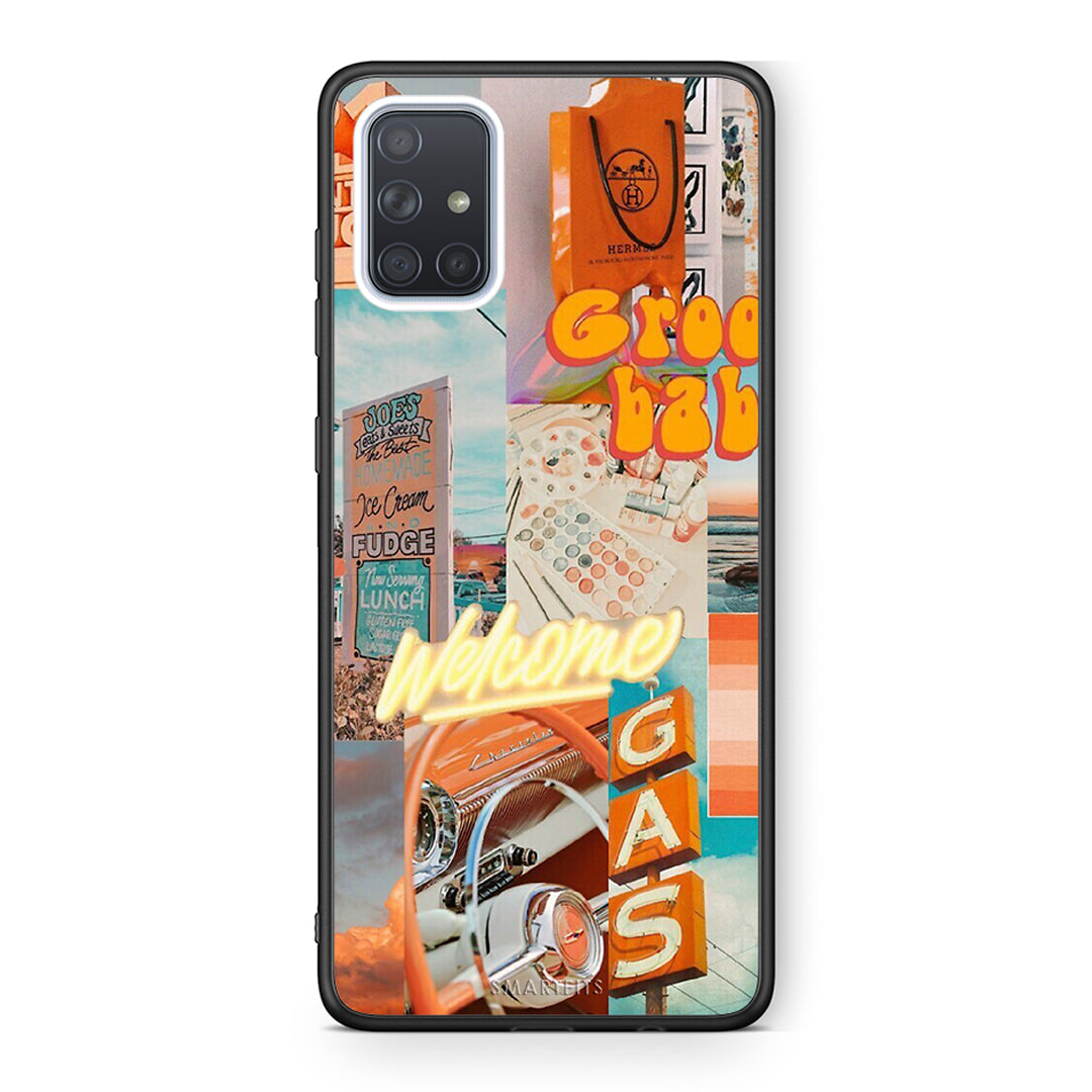 Samsung A71 Groovy Babe Θήκη Αγίου Βαλεντίνου από τη Smartfits με σχέδιο στο πίσω μέρος και μαύρο περίβλημα | Smartphone case with colorful back and black bezels by Smartfits