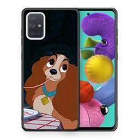 Thumbnail for Θήκη Αγίου Βαλεντίνου Samsung A51 Lady And Tramp 2 από τη Smartfits με σχέδιο στο πίσω μέρος και μαύρο περίβλημα | Samsung A51 Lady And Tramp 2 case with colorful back and black bezels