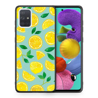 Thumbnail for Θήκη Samsung A51 Lemons από τη Smartfits με σχέδιο στο πίσω μέρος και μαύρο περίβλημα | Samsung A51 Lemons case with colorful back and black bezels