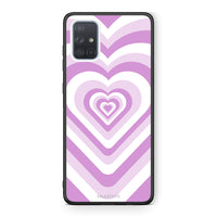 Thumbnail for Samsung A51 Lilac Hearts θήκη από τη Smartfits με σχέδιο στο πίσω μέρος και μαύρο περίβλημα | Smartphone case with colorful back and black bezels by Smartfits