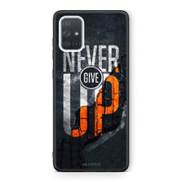 Thumbnail for Samsung A51 Never Give Up Θήκη Αγίου Βαλεντίνου από τη Smartfits με σχέδιο στο πίσω μέρος και μαύρο περίβλημα | Smartphone case with colorful back and black bezels by Smartfits