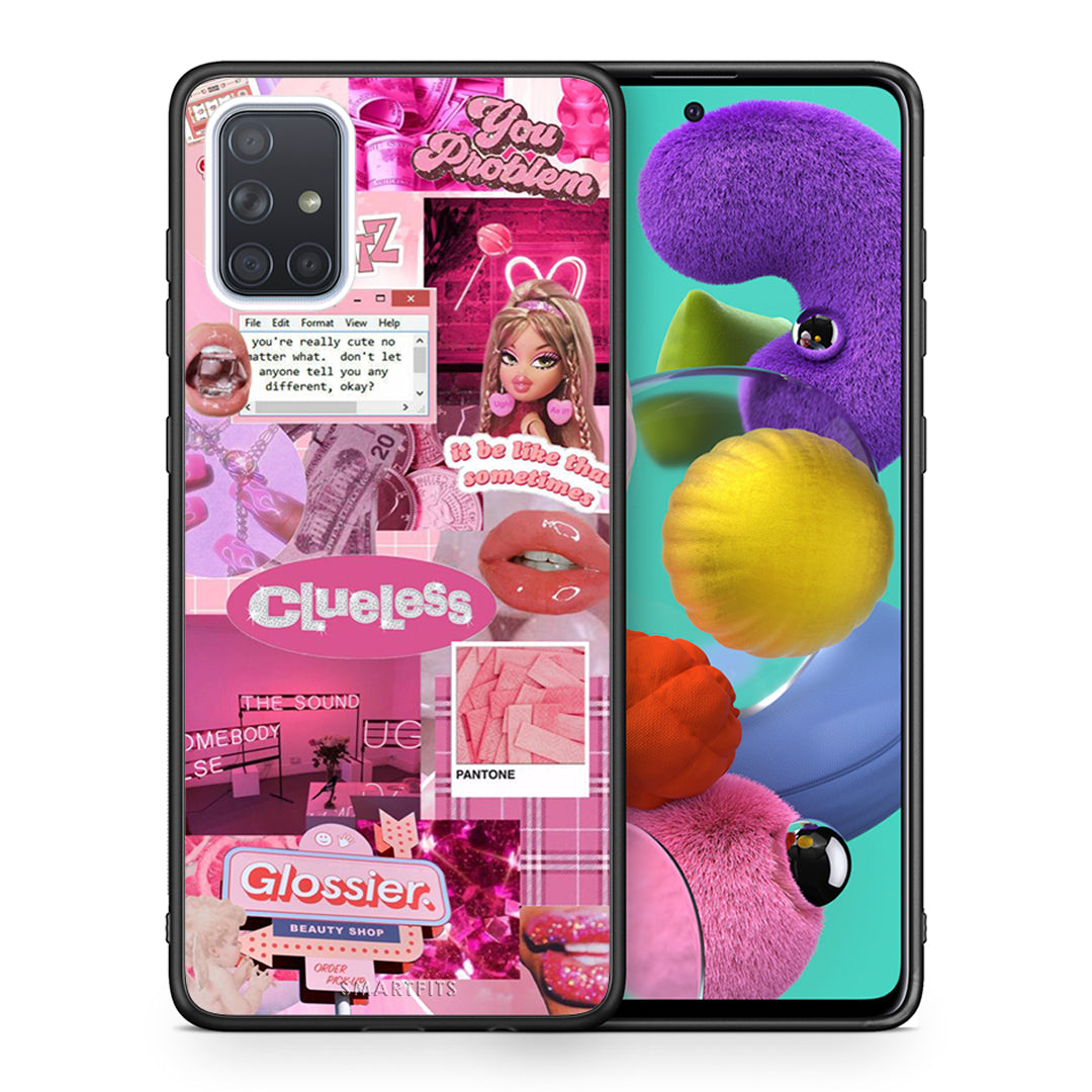 Θήκη Αγίου Βαλεντίνου Samsung A51 Pink Love από τη Smartfits με σχέδιο στο πίσω μέρος και μαύρο περίβλημα | Samsung A51 Pink Love case with colorful back and black bezels