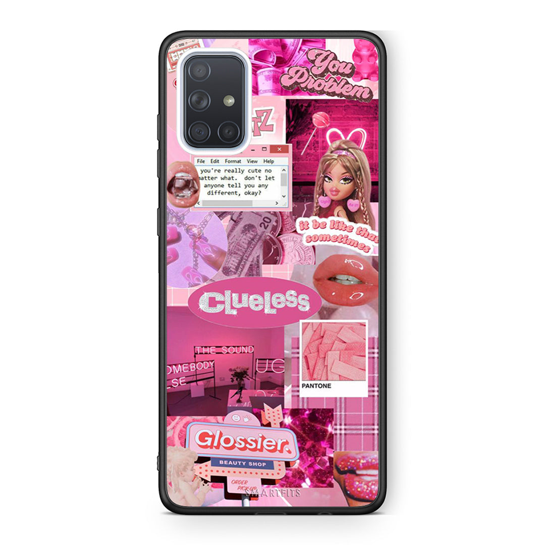 Samsung A51 Pink Love Θήκη Αγίου Βαλεντίνου από τη Smartfits με σχέδιο στο πίσω μέρος και μαύρο περίβλημα | Smartphone case with colorful back and black bezels by Smartfits