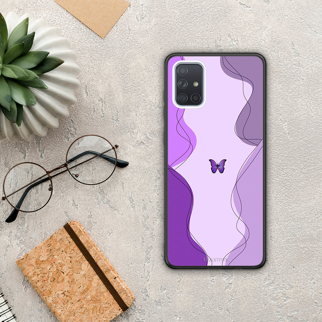 Purple Mariposa - Samsung Galaxy A51 case