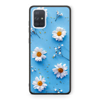 Thumbnail for Samsung A51 Real Daisies θήκη από τη Smartfits με σχέδιο στο πίσω μέρος και μαύρο περίβλημα | Smartphone case with colorful back and black bezels by Smartfits