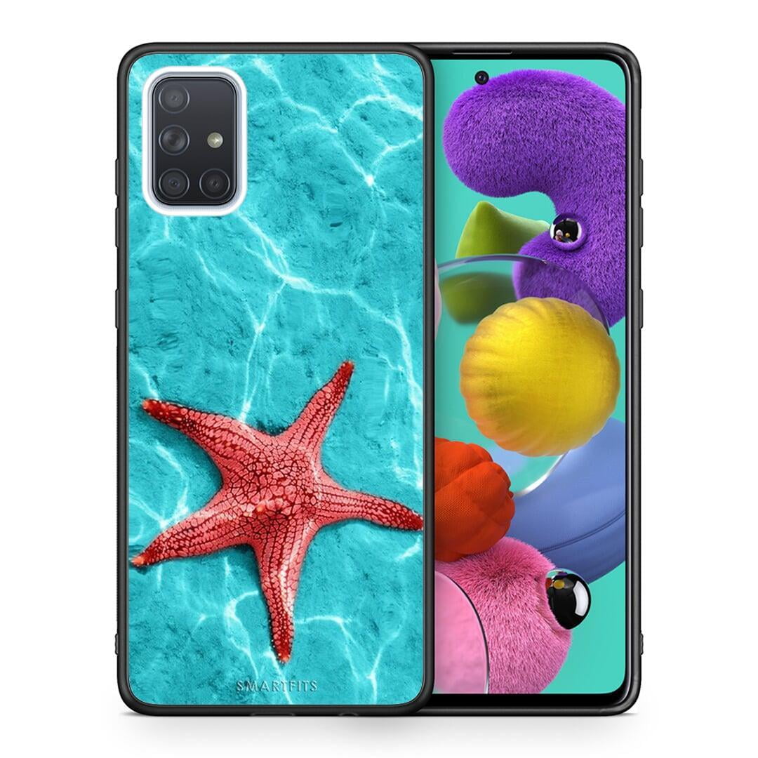 Θήκη Samsung A51 Red Starfish από τη Smartfits με σχέδιο στο πίσω μέρος και μαύρο περίβλημα | Samsung A51 Red Starfish case with colorful back and black bezels