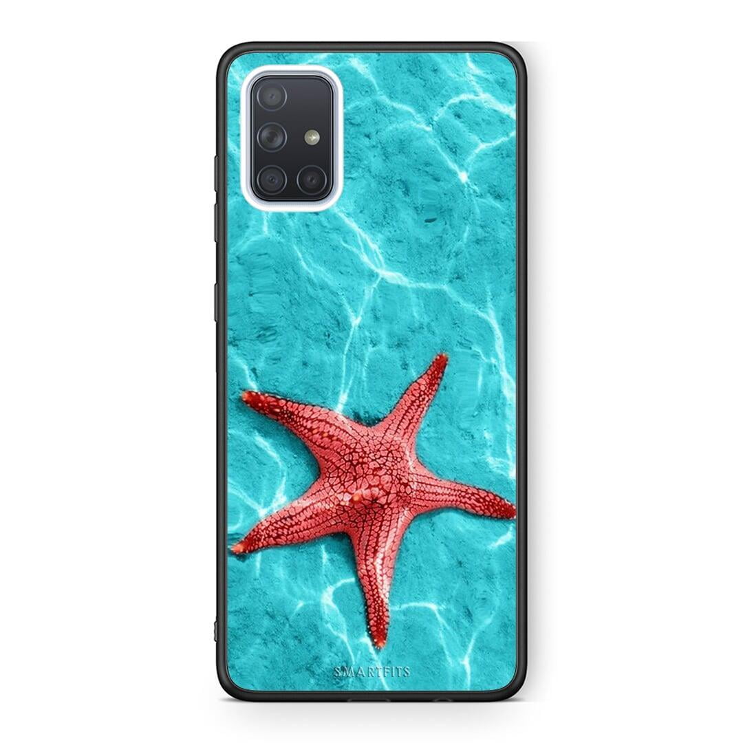 Samsung A51 Red Starfish Θήκη από τη Smartfits με σχέδιο στο πίσω μέρος και μαύρο περίβλημα | Smartphone case with colorful back and black bezels by Smartfits