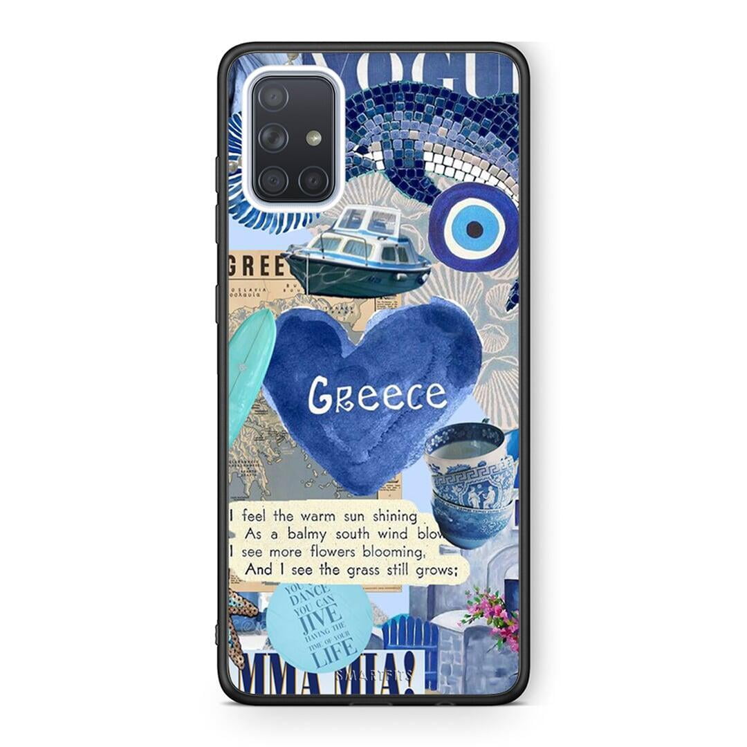 Samsung A71 Summer In Greece Θήκη από τη Smartfits με σχέδιο στο πίσω μέρος και μαύρο περίβλημα | Smartphone case with colorful back and black bezels by Smartfits