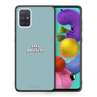 Thumbnail for Θήκη Samsung A51 Positive Text από τη Smartfits με σχέδιο στο πίσω μέρος και μαύρο περίβλημα | Samsung A51 Positive Text case with colorful back and black bezels