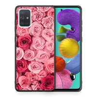 Thumbnail for Θήκη Samsung A51 RoseGarden Valentine από τη Smartfits με σχέδιο στο πίσω μέρος και μαύρο περίβλημα | Samsung A51 RoseGarden Valentine case with colorful back and black bezels