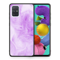 Thumbnail for Θήκη Samsung A51 Lavender Watercolor από τη Smartfits με σχέδιο στο πίσω μέρος και μαύρο περίβλημα | Samsung A51 Lavender Watercolor case with colorful back and black bezels