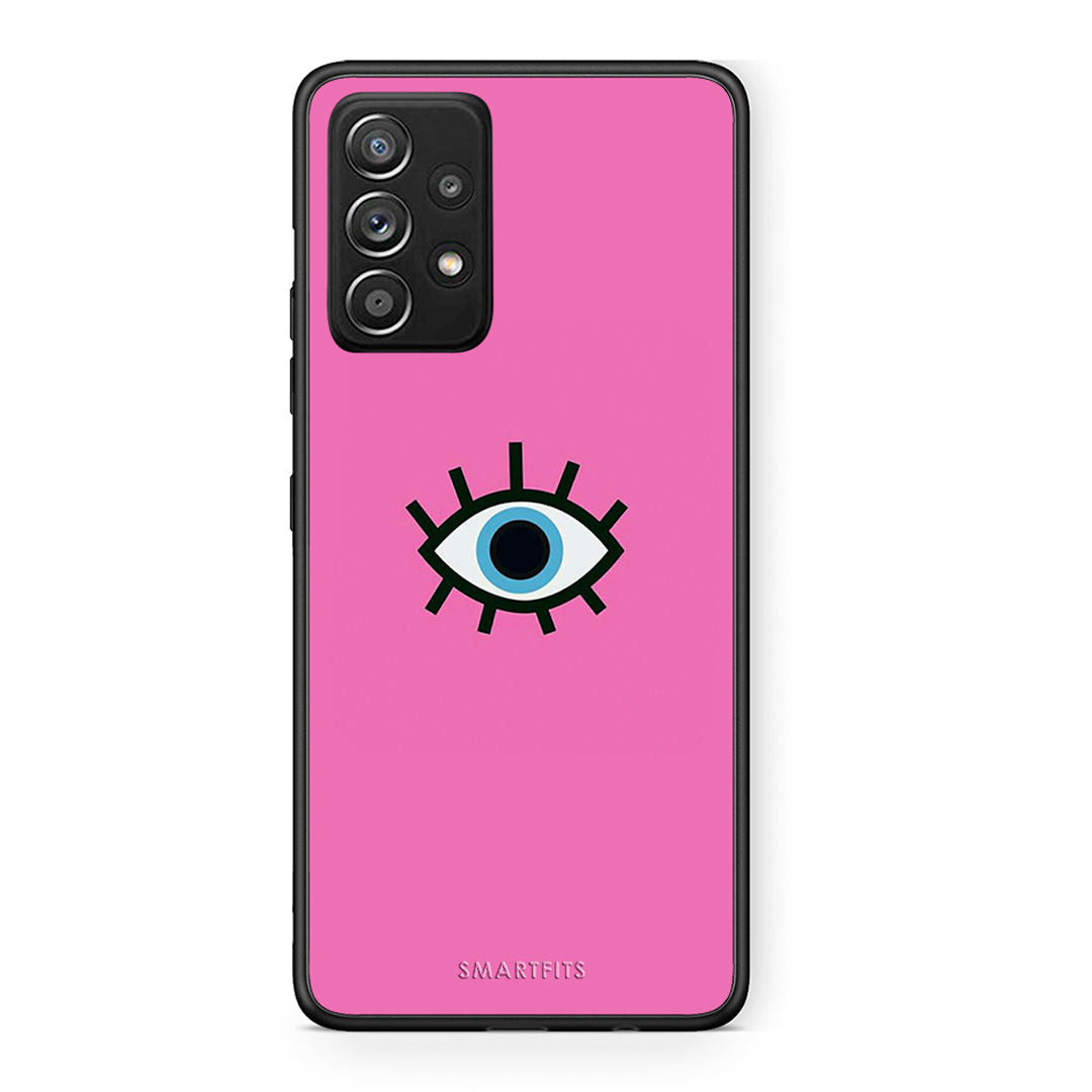 Samsung Galaxy A52 Blue Eye Pink θήκη από τη Smartfits με σχέδιο στο πίσω μέρος και μαύρο περίβλημα | Smartphone case with colorful back and black bezels by Smartfits