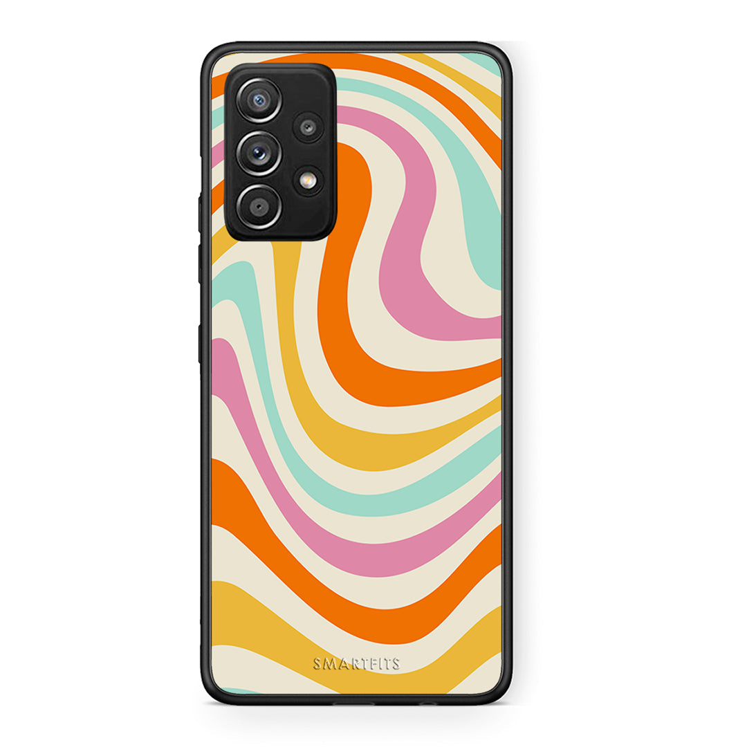 Samsung Galaxy A52 Colourful Waves θήκη από τη Smartfits με σχέδιο στο πίσω μέρος και μαύρο περίβλημα | Smartphone case with colorful back and black bezels by Smartfits