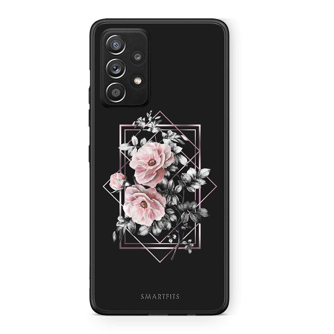 4 - Samsung Galaxy A52 Frame Flower case, cover, bumper