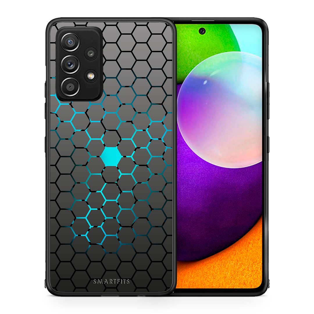 Θήκη Samsung Galaxy A52 Hexagonal Geometric από τη Smartfits με σχέδιο στο πίσω μέρος και μαύρο περίβλημα | Samsung Galaxy A52 Hexagonal Geometric case with colorful back and black bezels