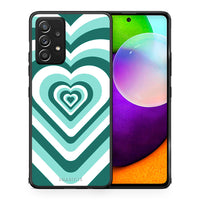 Thumbnail for Θήκη Samsung Galaxy A52 Green Hearts από τη Smartfits με σχέδιο στο πίσω μέρος και μαύρο περίβλημα | Samsung Galaxy A52 Green Hearts case with colorful back and black bezels