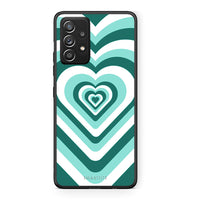 Thumbnail for Samsung Galaxy A52 Green Hearts θήκη από τη Smartfits με σχέδιο στο πίσω μέρος και μαύρο περίβλημα | Smartphone case with colorful back and black bezels by Smartfits