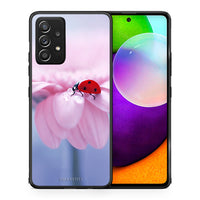 Thumbnail for Θήκη Samsung Galaxy A52 Ladybug Flower από τη Smartfits με σχέδιο στο πίσω μέρος και μαύρο περίβλημα | Samsung Galaxy A52 Ladybug Flower case with colorful back and black bezels