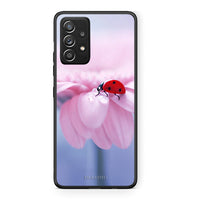 Thumbnail for Samsung Galaxy A52 Ladybug Flower θήκη από τη Smartfits με σχέδιο στο πίσω μέρος και μαύρο περίβλημα | Smartphone case with colorful back and black bezels by Smartfits