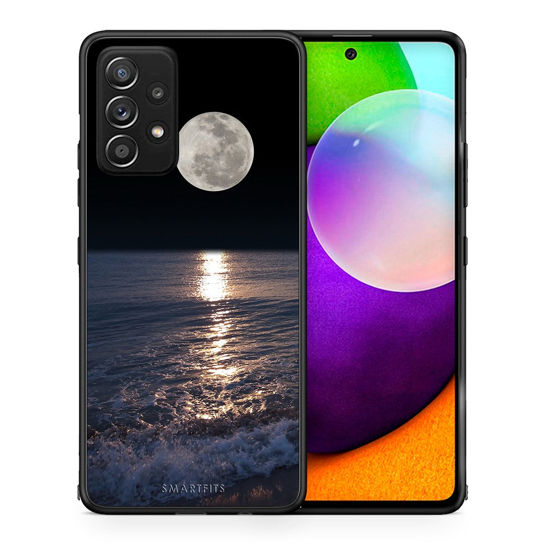 Θήκη Samsung Galaxy A52 Moon Landscape από τη Smartfits με σχέδιο στο πίσω μέρος και μαύρο περίβλημα | Samsung Galaxy A52 Moon Landscape case with colorful back and black bezels