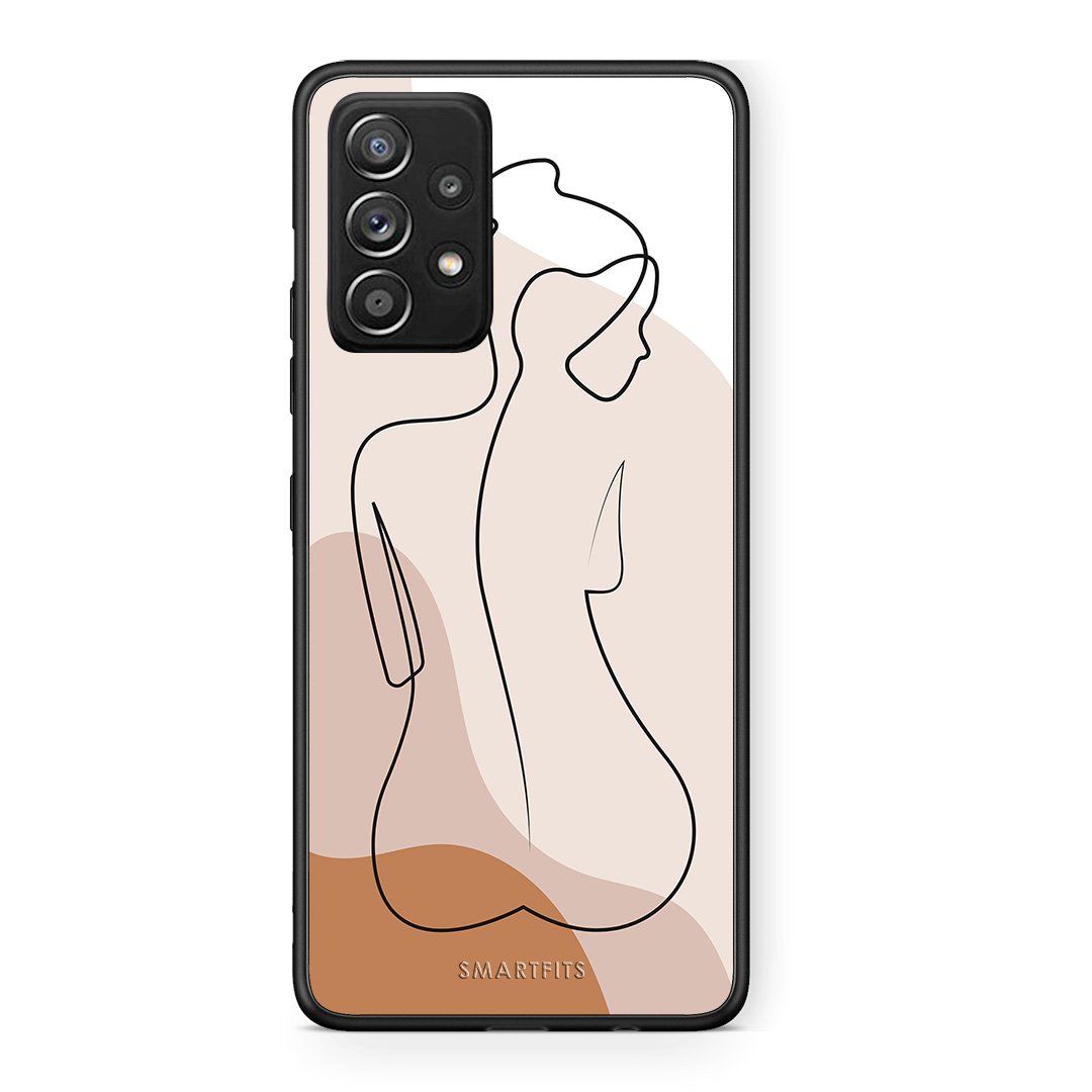 Samsung Galaxy A52 LineArt Woman θήκη από τη Smartfits με σχέδιο στο πίσω μέρος και μαύρο περίβλημα | Smartphone case with colorful back and black bezels by Smartfits