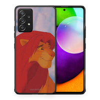 Thumbnail for Θήκη Αγίου Βαλεντίνου Samsung Galaxy A52 Lion Love 1 από τη Smartfits με σχέδιο στο πίσω μέρος και μαύρο περίβλημα | Samsung Galaxy A52 Lion Love 1 case with colorful back and black bezels