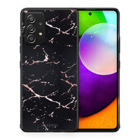 Thumbnail for Θήκη Samsung Galaxy A52 Black Rosegold Marble από τη Smartfits με σχέδιο στο πίσω μέρος και μαύρο περίβλημα | Samsung Galaxy A52 Black Rosegold Marble case with colorful back and black bezels