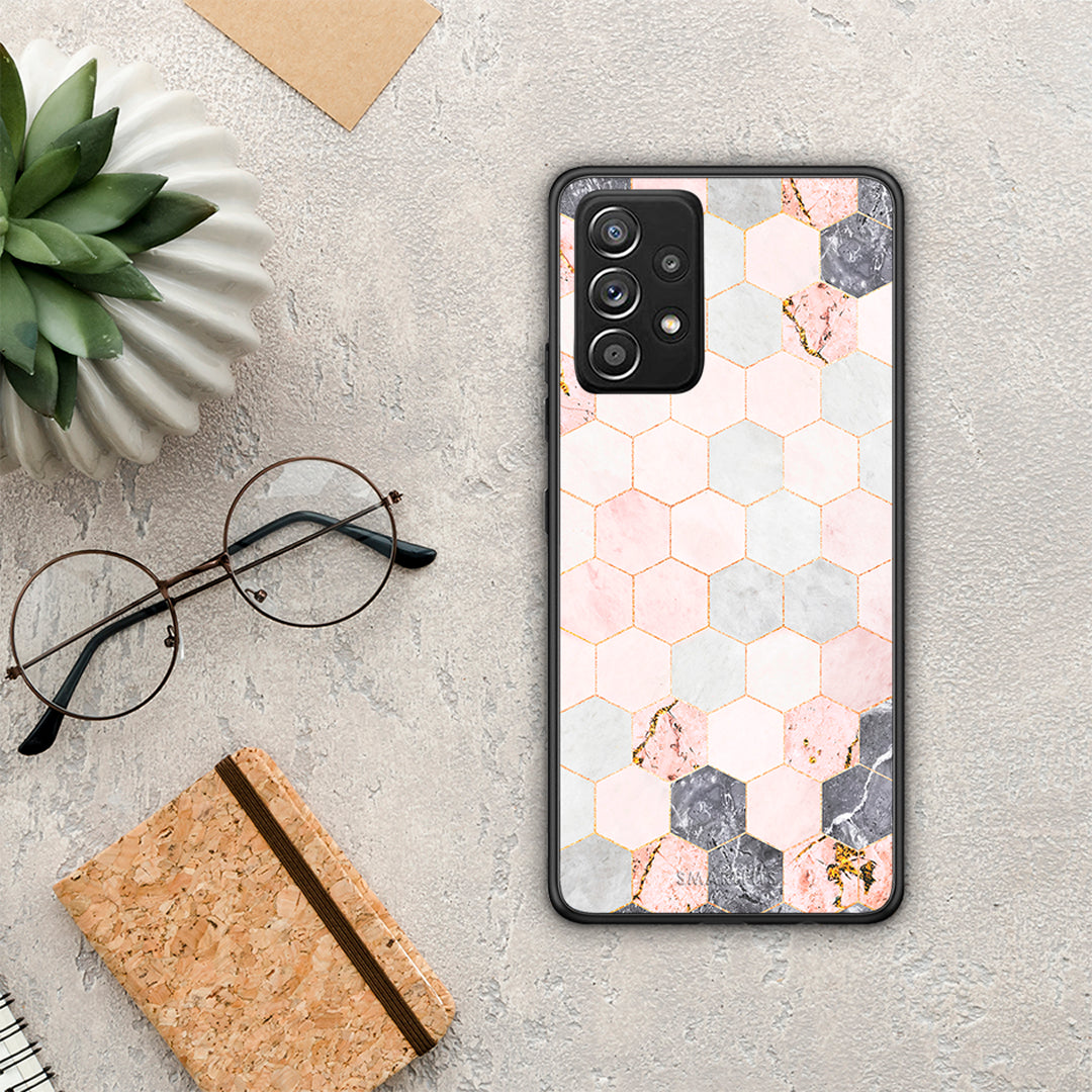 Marble Hexagon Pink - Samsung Galaxy A52 / A52s / A52 5G case