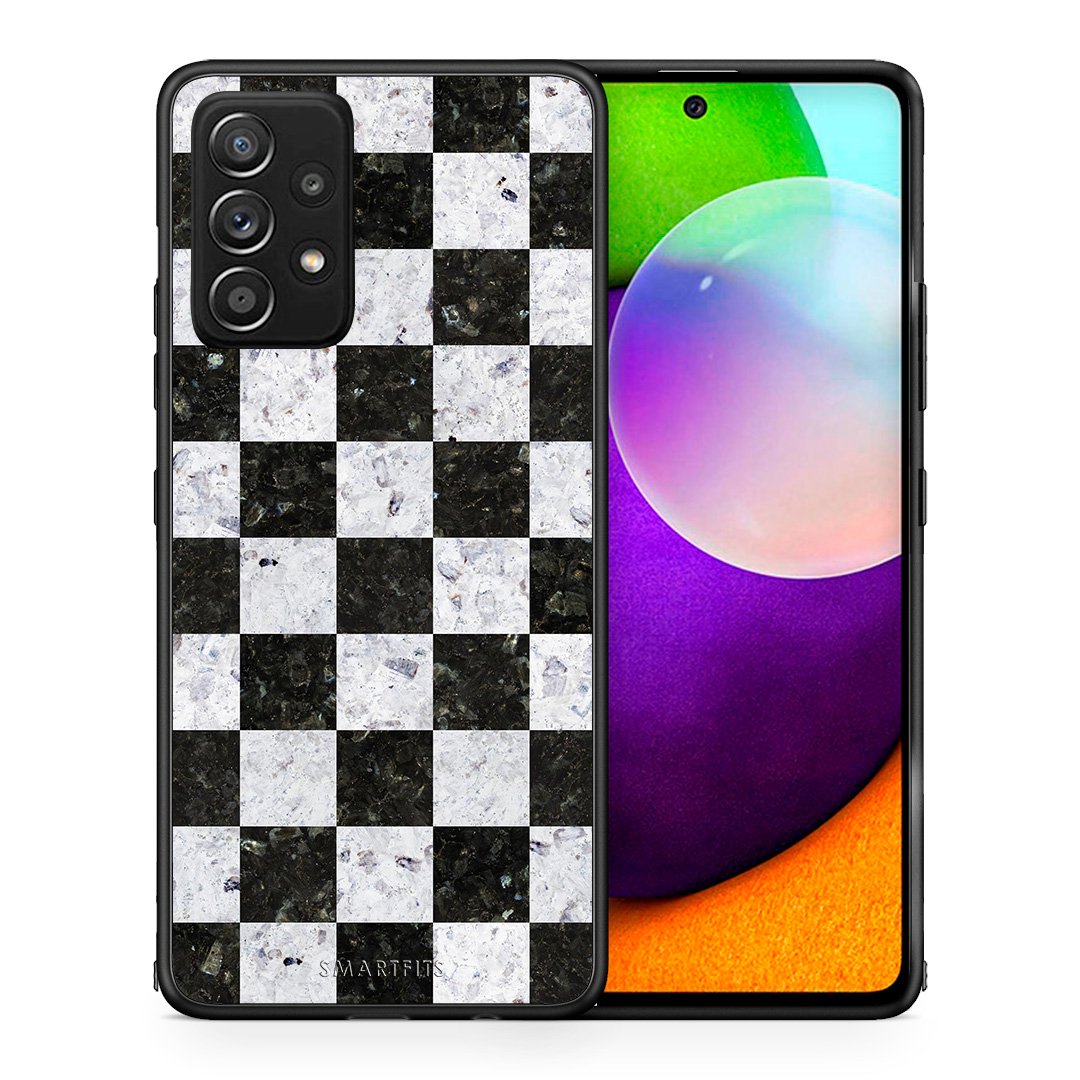 Θήκη Samsung Galaxy A52 Square Geometric Marble από τη Smartfits με σχέδιο στο πίσω μέρος και μαύρο περίβλημα | Samsung Galaxy A52 Square Geometric Marble case with colorful back and black bezels