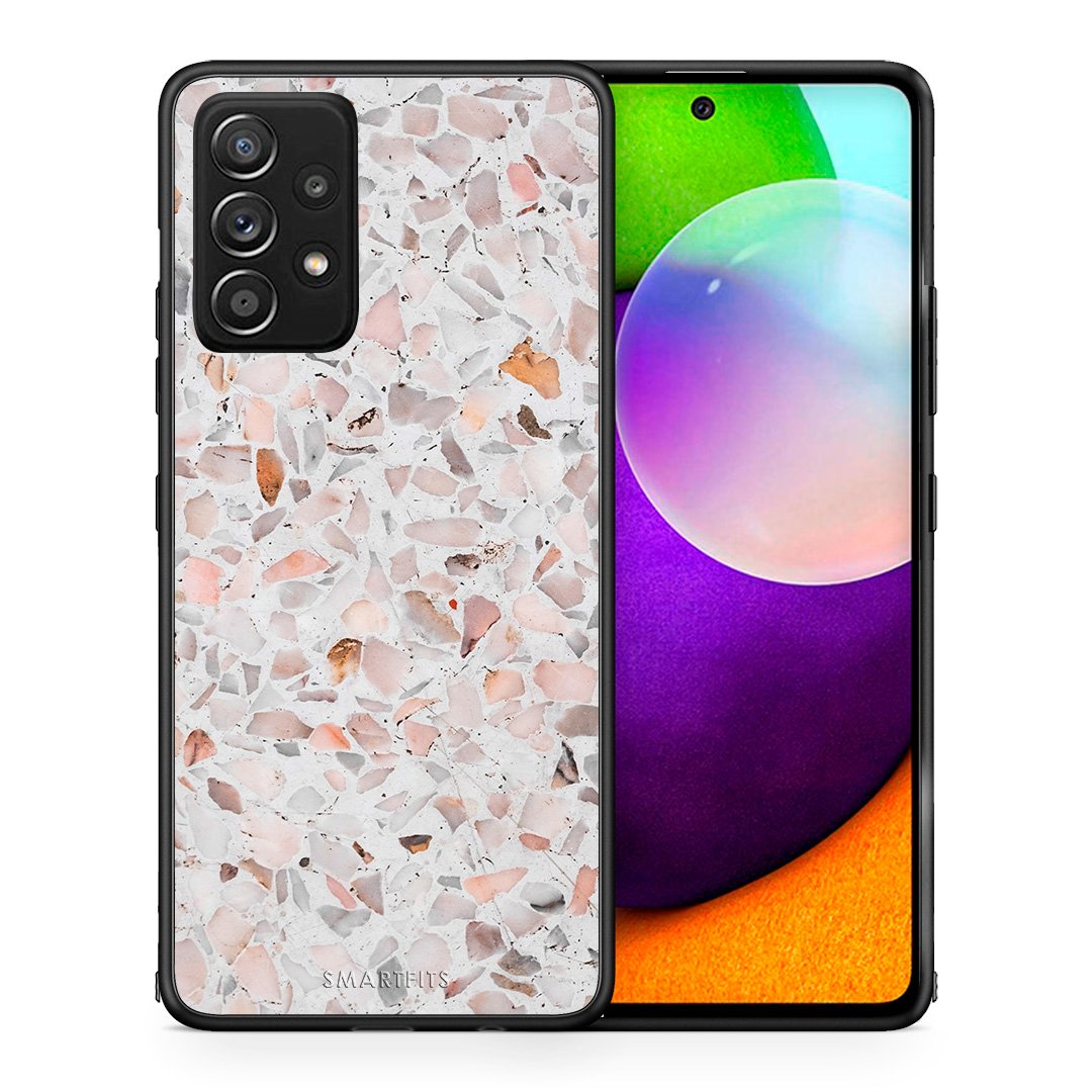 Θήκη Samsung Galaxy A52 Marble Terrazzo από τη Smartfits με σχέδιο στο πίσω μέρος και μαύρο περίβλημα | Samsung Galaxy A52 Marble Terrazzo case with colorful back and black bezels