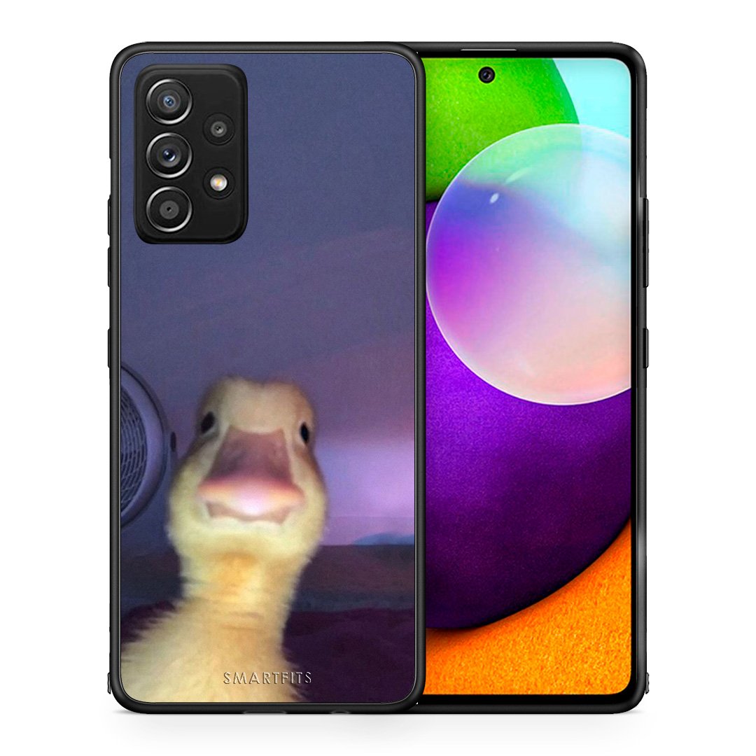 Θήκη Samsung Galaxy A52 Meme Duck από τη Smartfits με σχέδιο στο πίσω μέρος και μαύρο περίβλημα | Samsung Galaxy A52 Meme Duck case with colorful back and black bezels