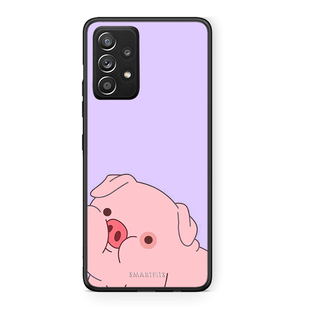 Samsung Galaxy A52 Pig Love 2 Θήκη Αγίου Βαλεντίνου από τη Smartfits με σχέδιο στο πίσω μέρος και μαύρο περίβλημα | Smartphone case with colorful back and black bezels by Smartfits