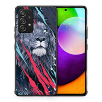 Thumbnail for Θήκη Samsung Galaxy A52 Lion Designer PopArt από τη Smartfits με σχέδιο στο πίσω μέρος και μαύρο περίβλημα | Samsung Galaxy A52 Lion Designer PopArt case with colorful back and black bezels