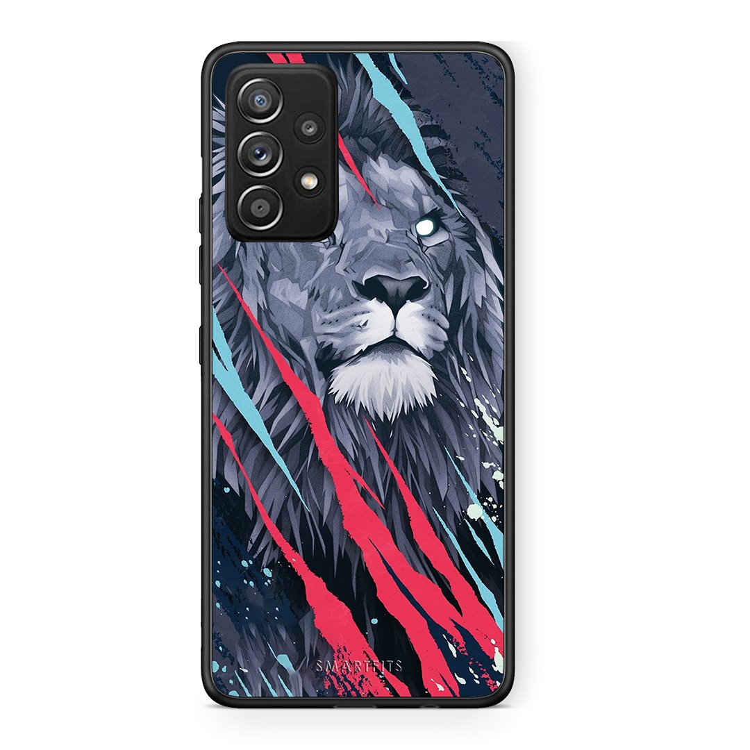 4 - Samsung Galaxy A52 Lion Designer PopArt case, cover, bumper