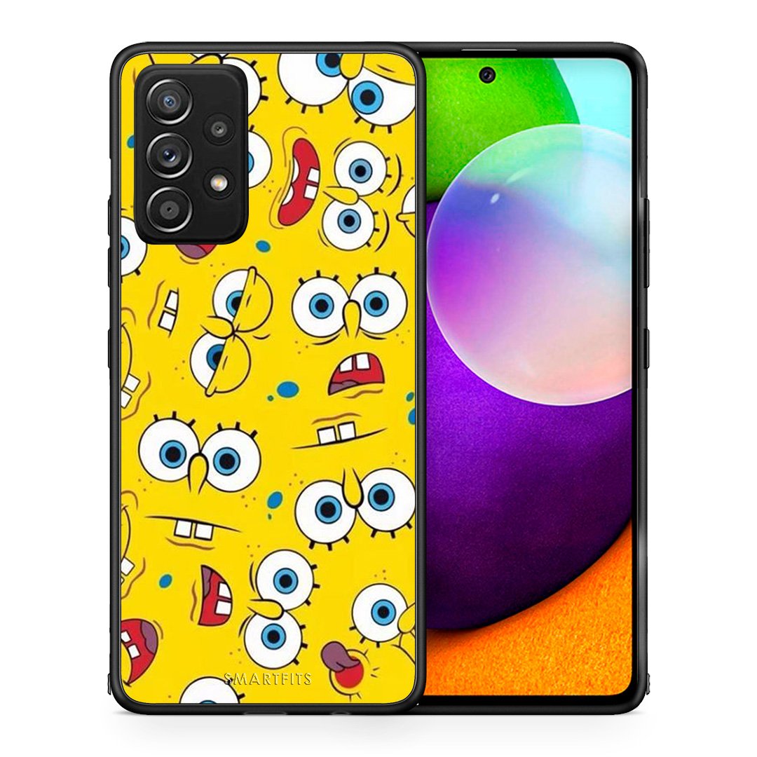 Θήκη Samsung Galaxy A52 Sponge PopArt από τη Smartfits με σχέδιο στο πίσω μέρος και μαύρο περίβλημα | Samsung Galaxy A52 Sponge PopArt case with colorful back and black bezels