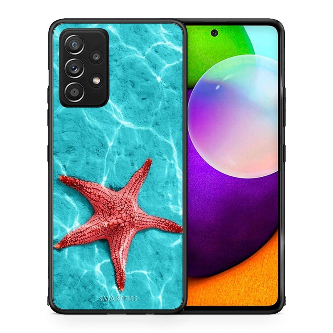 Θήκη Samsung Galaxy A52 Red Starfish από τη Smartfits με σχέδιο στο πίσω μέρος και μαύρο περίβλημα | Samsung Galaxy A52 Red Starfish case with colorful back and black bezels