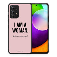 Thumbnail for Θήκη Samsung Galaxy A52 Superpower Woman από τη Smartfits με σχέδιο στο πίσω μέρος και μαύρο περίβλημα | Samsung Galaxy A52 Superpower Woman case with colorful back and black bezels