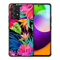 Thumbnail for Θήκη Samsung Galaxy A52 Tropical Flowers από τη Smartfits με σχέδιο στο πίσω μέρος και μαύρο περίβλημα | Samsung Galaxy A52 Tropical Flowers case with colorful back and black bezels
