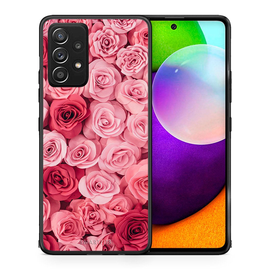 Θήκη Samsung Galaxy A52 RoseGarden Valentine από τη Smartfits με σχέδιο στο πίσω μέρος και μαύρο περίβλημα | Samsung Galaxy A52 RoseGarden Valentine case with colorful back and black bezels