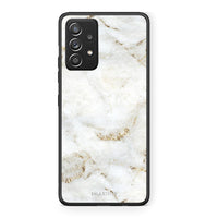 Thumbnail for Samsung Galaxy A52 White Gold Marble θήκη από τη Smartfits με σχέδιο στο πίσω μέρος και μαύρο περίβλημα | Smartphone case with colorful back and black bezels by Smartfits