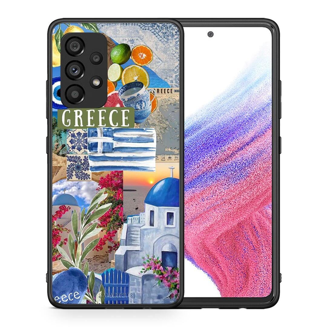 Θήκη Samsung A53 5G All Greek από τη Smartfits με σχέδιο στο πίσω μέρος και μαύρο περίβλημα | Samsung A53 5G All Greek case with colorful back and black bezels