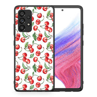 Thumbnail for Θήκη Samsung A53 5G Cherry Summer από τη Smartfits με σχέδιο στο πίσω μέρος και μαύρο περίβλημα | Samsung A53 5G Cherry Summer case with colorful back and black bezels