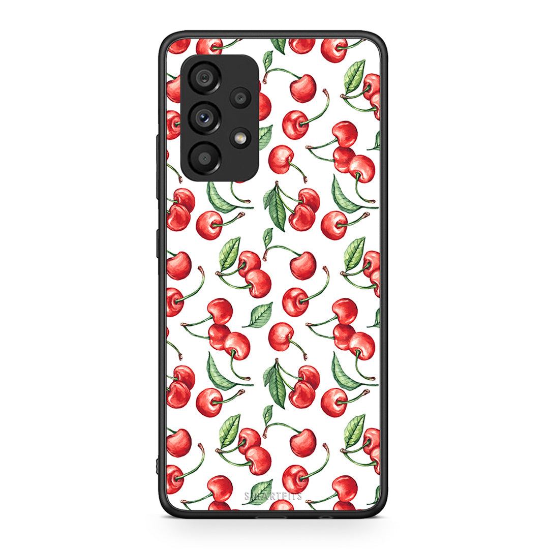 Samsung A53 5G Cherry Summer θήκη από τη Smartfits με σχέδιο στο πίσω μέρος και μαύρο περίβλημα | Smartphone case with colorful back and black bezels by Smartfits