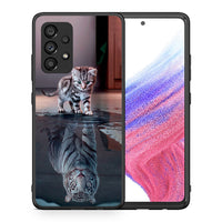Thumbnail for Θήκη Samsung A53 5G Tiger Cute από τη Smartfits με σχέδιο στο πίσω μέρος και μαύρο περίβλημα | Samsung A53 5G Tiger Cute case with colorful back and black bezels